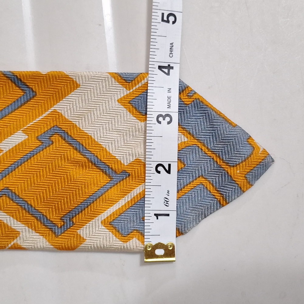 Vintage Christian Dior silk tie - blue/orange/cream - Picture 5 of 5